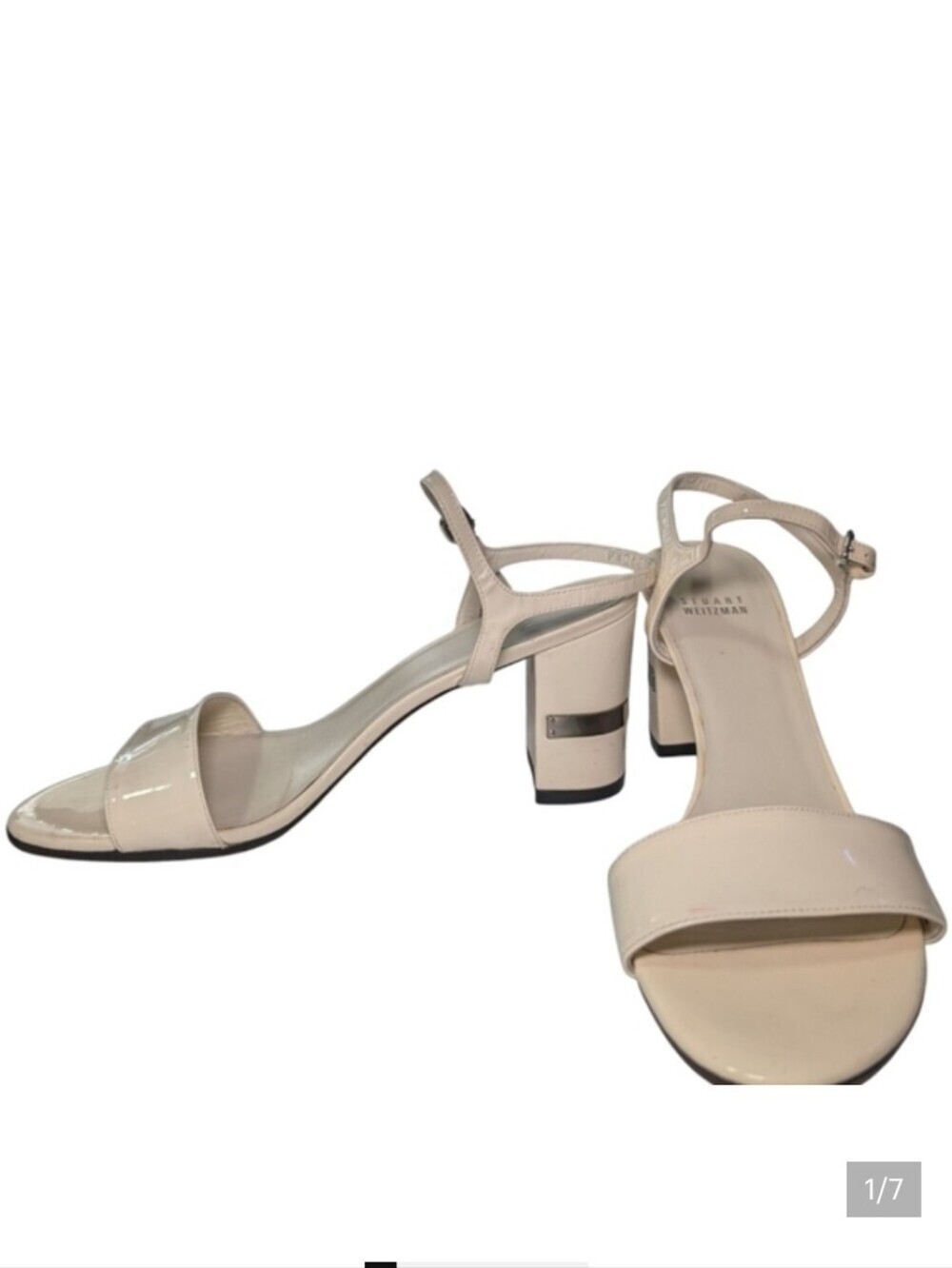 Stuart Weitzman Cream Strappy Sandals - Picture 8 of 8
